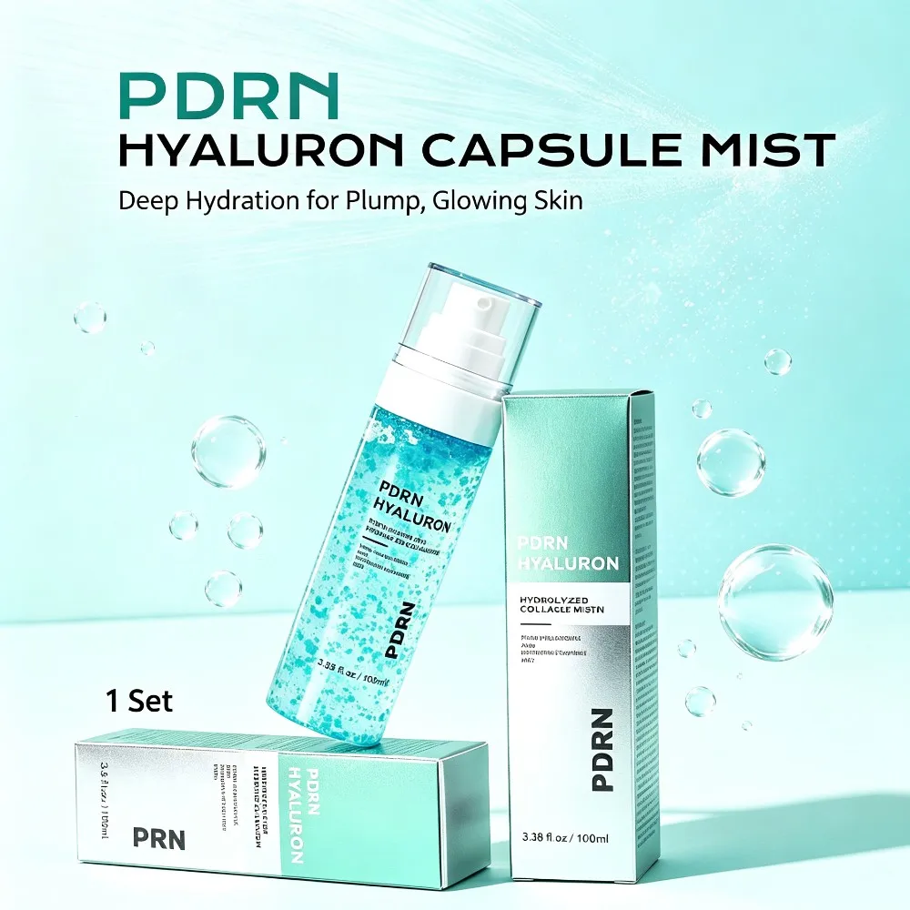 Hyaluronic Acid Capsule Serum Spray, Hydrating Refreshing Nourish Moisturizing Nourish High Absorption Skin Care Essence 100Ml