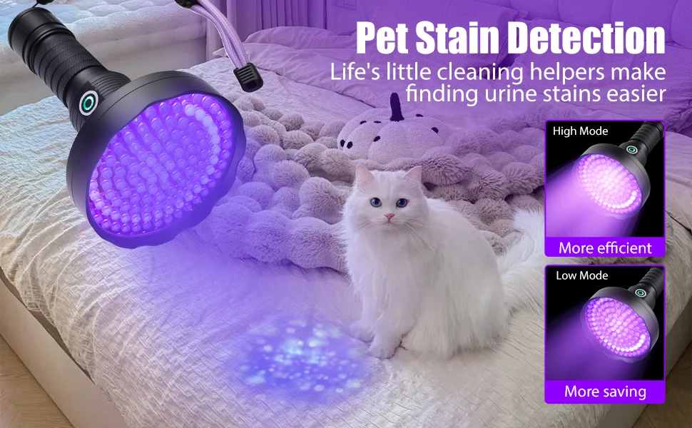 TP UV torch rechargeable 395nm Power 20W 100 128 LED Tpye-C Water Proof Pet Urine Detector Scorpions Torch with 3000aMh battery