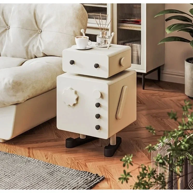 

Nightstand Creamed Solid Wood Bedroom Multi-functional Creative Bedside Cabinet Living Room Locker Children's Cute