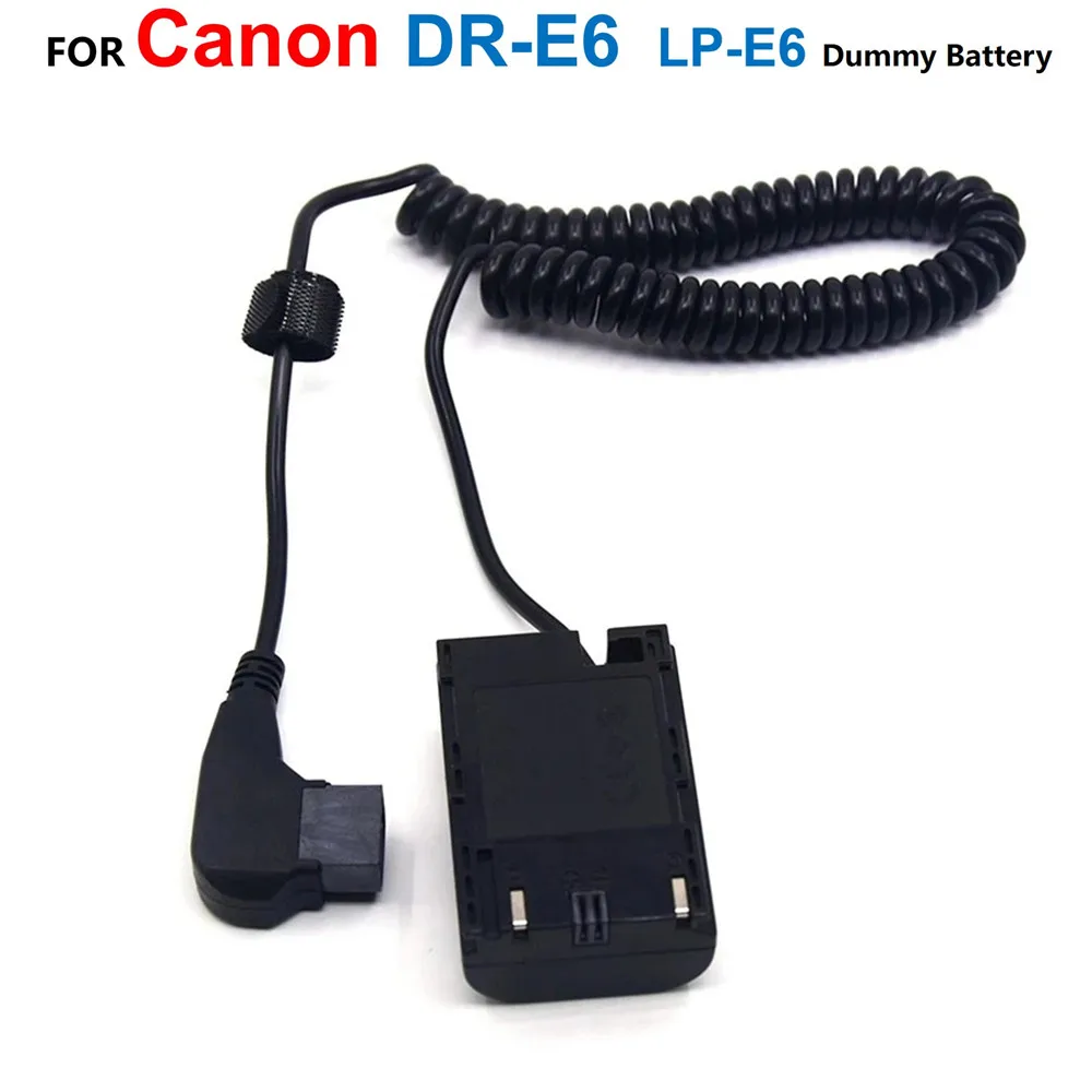 

Spring Cable D-TAP To DR-E6 Full DC Decoded Coupler LP-E6 Fake Battery For Canon EOS 5D4 5D3 5D2 60D 7D 6D 60Da 70D 80D 5DS 5DSR