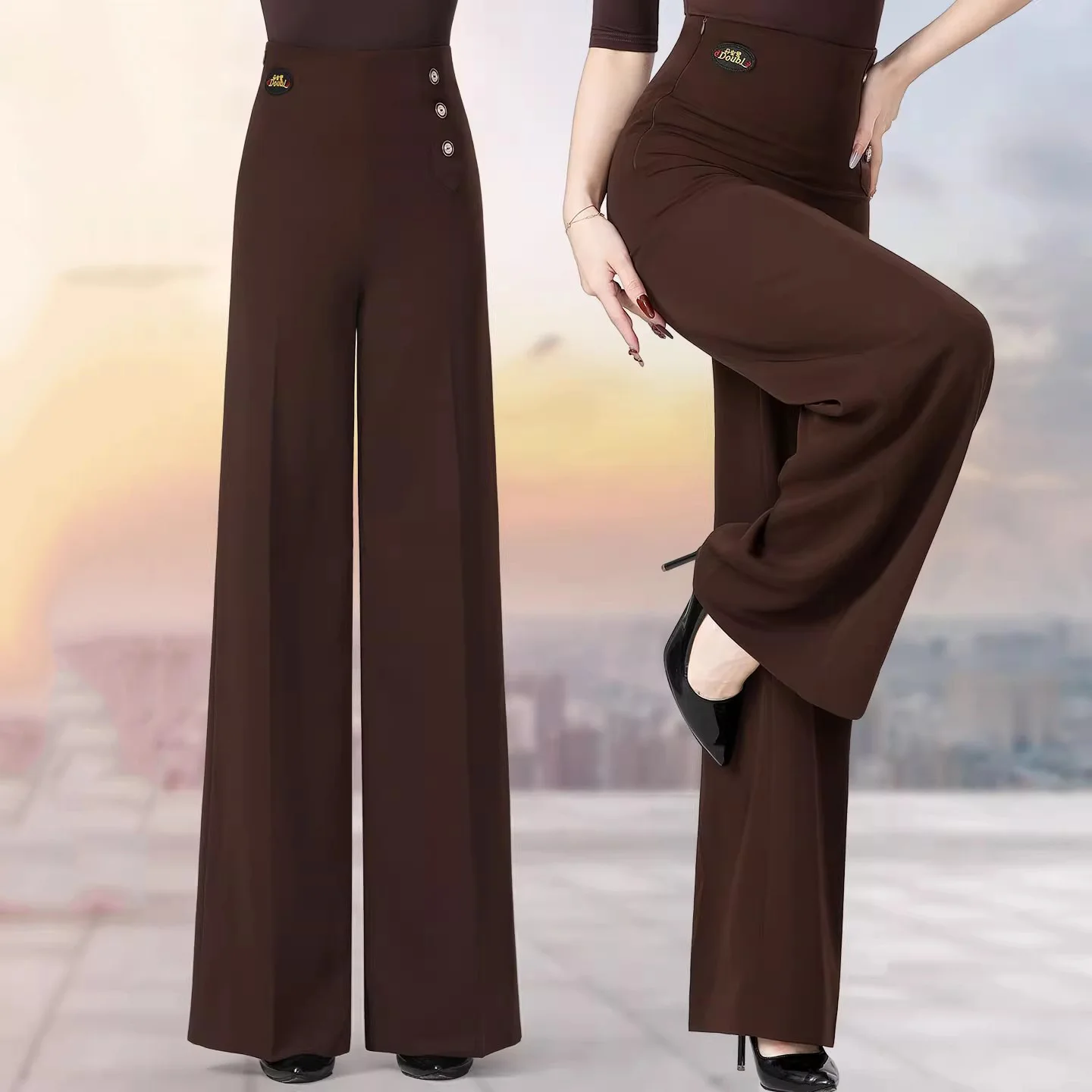 국가 표준 댄스 바지 여성 라틴 댄스 바지 하이 웨이스트 바지 공연 의상 볼룸 댄스 바지 DN22285