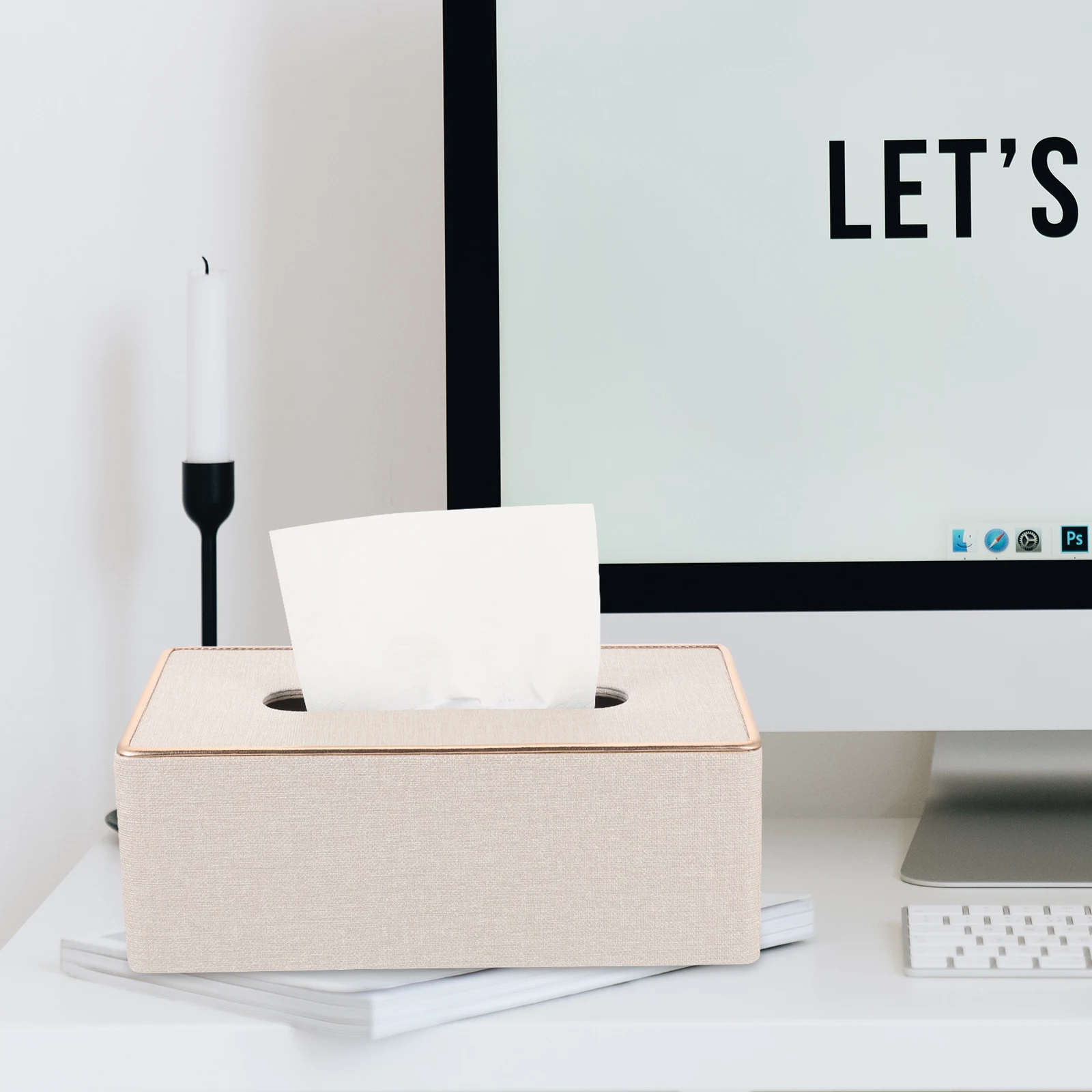 

Premium Cloth-Patterned Tissue Box Rectangular Napkin Storage Holder for Office Home Car Hotel Decorative Paper