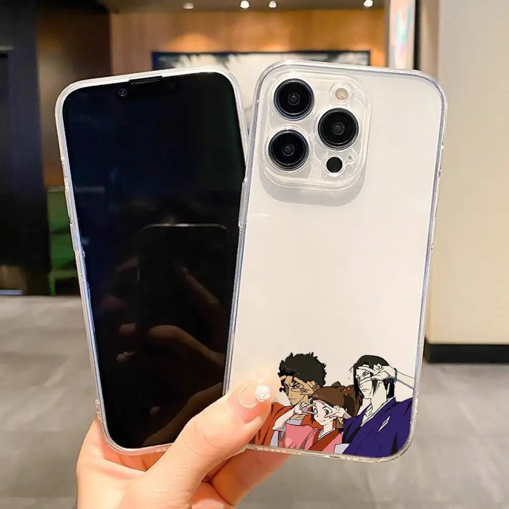 1 funda de teléfono S-Samurais Champloo transparente para IPhone 17 16 15 14 13 12 11 PRO MAX PLUS Mini funda suave y agradable para la piel