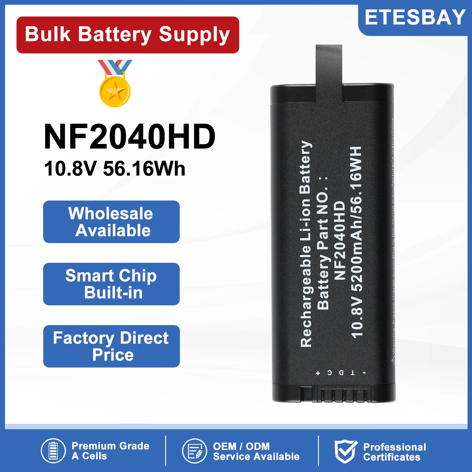 ETESBAY NF2040HD NF2040XD NF2040DY NF2040AG24 NF2040QE34 NF2040SM24 TY 3CGR18650D-2 N9330B-BCG N9330B-BAT Battery for Agilent N9