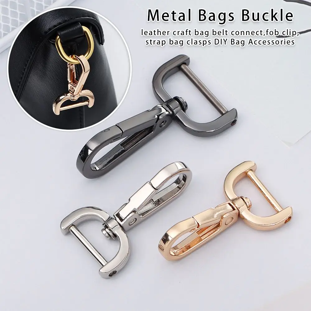 1Pcs Metal Detachable Snap Hook Lobster Clasp Screw Leather Craft Strap Bags Buckle Belt Handle Hardware Bag Part Accessories