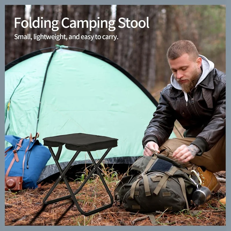 WISH Camping สตูล,เก้าอี้พับแบบพกพา,Backpacking สตูลเหมาะสําหรับสวนกลางแจ้งชายหาดเดินป่าตกปลา 13.4 นิ้ว