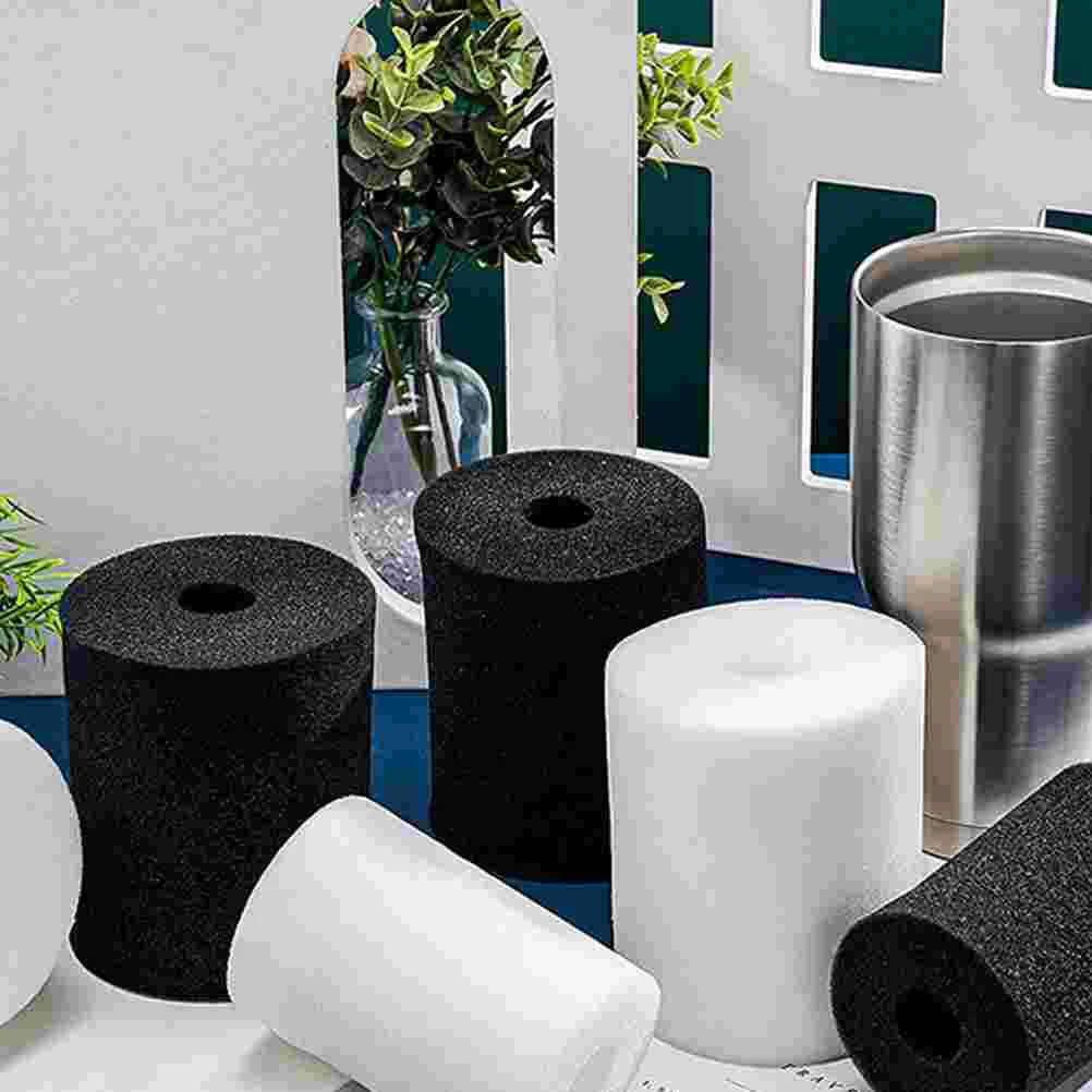 8 Pcs Sponge Cylindrical Rotating Cylinder Inserted Cup Turner Supplies Accessories Black Travel