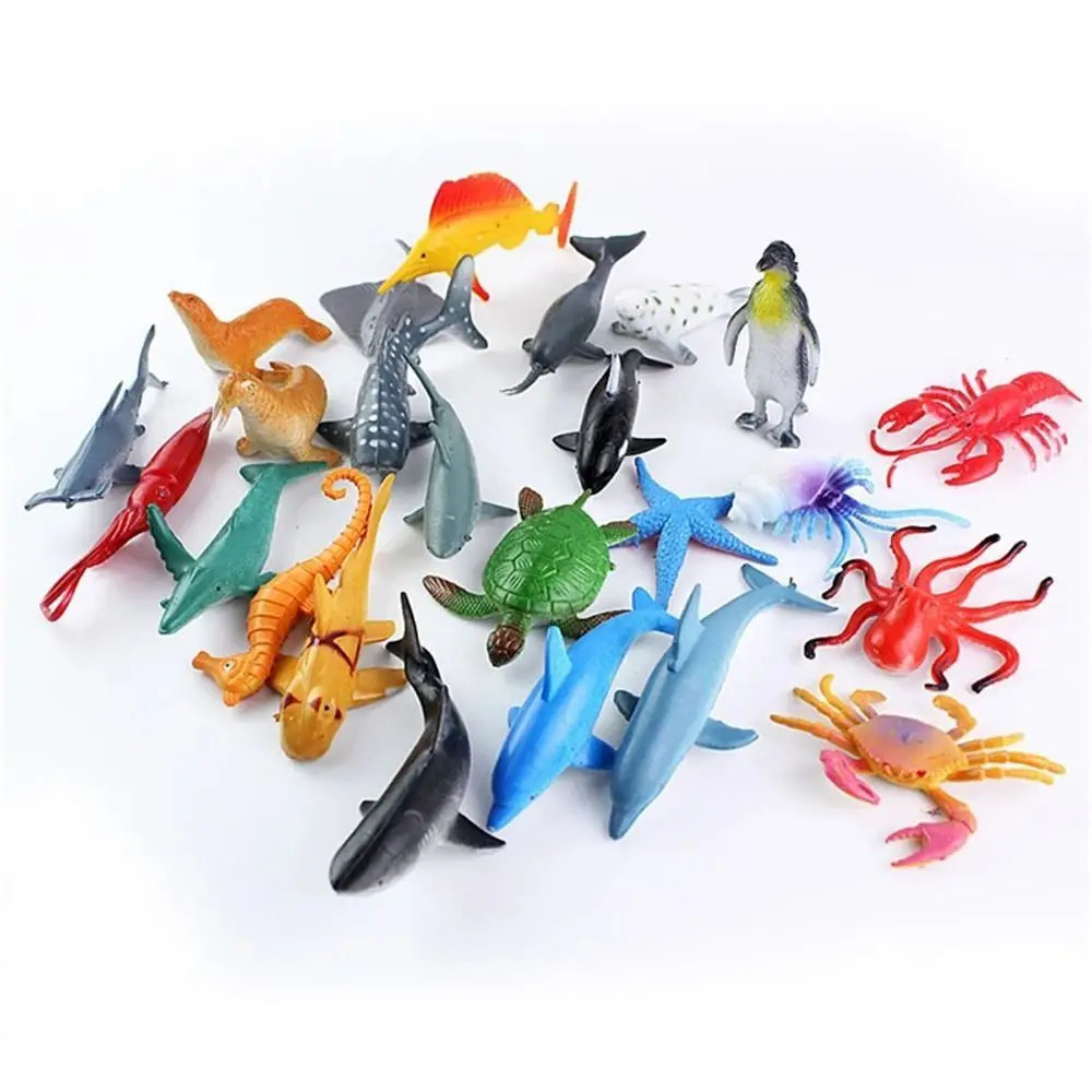 

for Children 24pcs/lot 6CM Sea Creatures Collectible Ocean Animals Model Toys Marine Animal Simulation Animal Action Figures