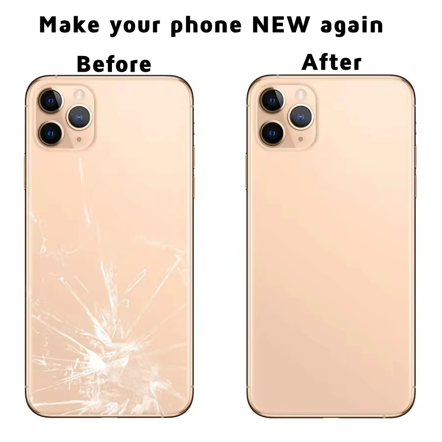 Rear Glass Big Hole Back Glass For iPhone 13 Pro Max 13PROMAX Replacement Battery Cover Rear Door Back Glass Case Without Logo