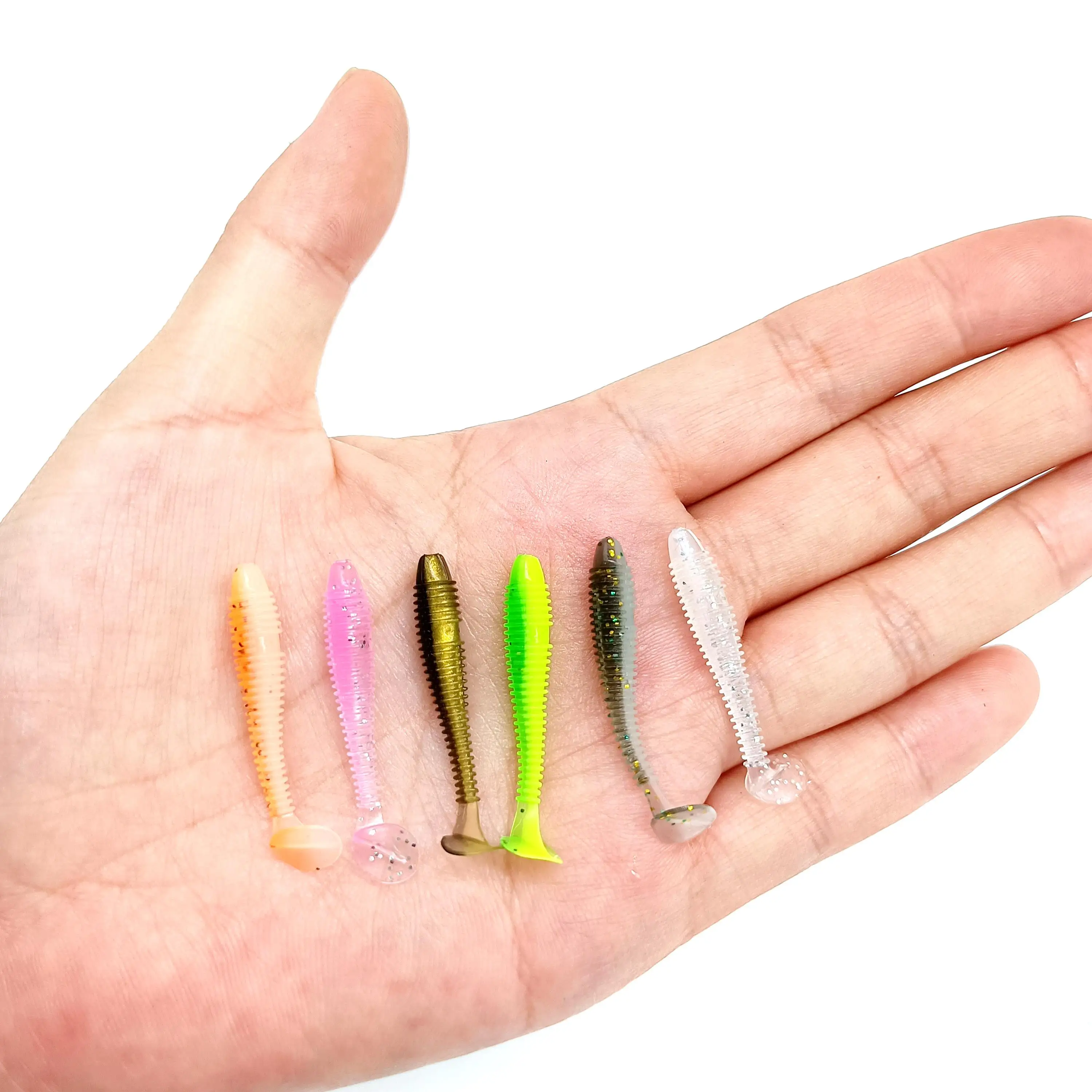 Duoduoyu 10pcs mini weicher fisch köder 0,37g/3,5 cm kleiner tetail wurm köder wobbler isca pesca karpfen künstlicher köder fisch gerät – Detail 7