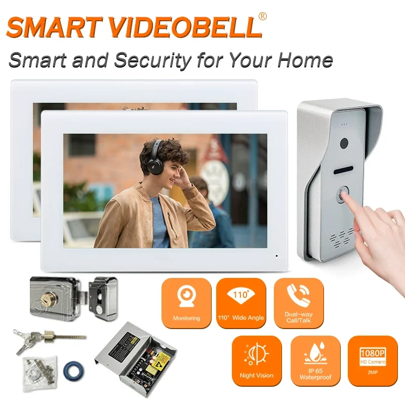 

Hot Sale Video Phone Door System Wired Doorbell Digital 7 Inch 6 Wire Outdoor Unit 2 Wire Bus Ip Wifi Touch Monitor Intercom