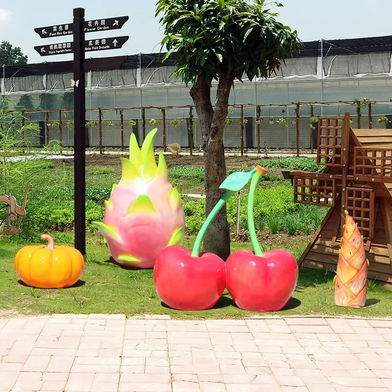 محاكاة الخضار والفواكه زخرفة FRP الذرة الفلفل البروكلي النحت في الهواء الطلق ديكور الغابات في الحديقة البيئية