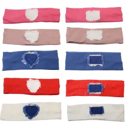 New Cotton sweatband denim heart elegant headband fashion children hairband hair accessories baby clip OEM freshhairband
