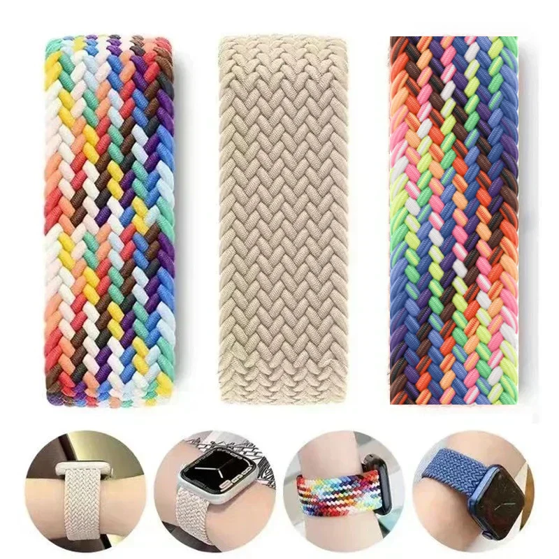 Braided Strap For Apple Watch Band 40 44mm 45 41 42mm 38mm correa Nylon Bracelet iWatch series 3 5 SE 6 7 8 9 Ultra 2 49mm Belt