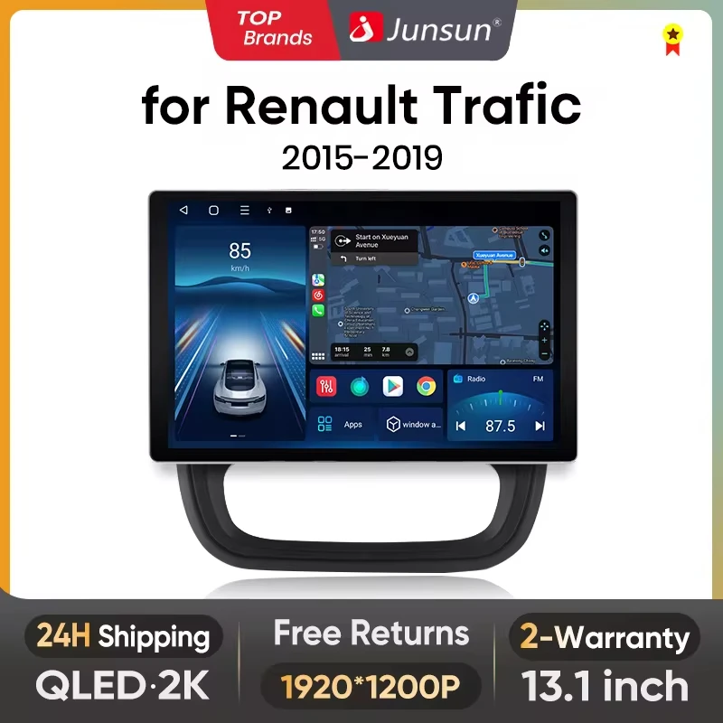 Junsun X7 MAX 13.1“ 2K Wireless CarPlay Android Auto Car Radio For Renault Trafic 3 2015-2019 For Opel Vivaro B autoradio