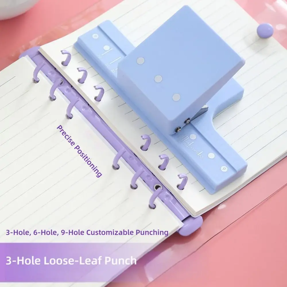 3/5-Hole Hole Punching Machine Loose Leaf DIY Scrapbooking Paper Hole Puncher Mini Size Paper Binding Punch School Office
