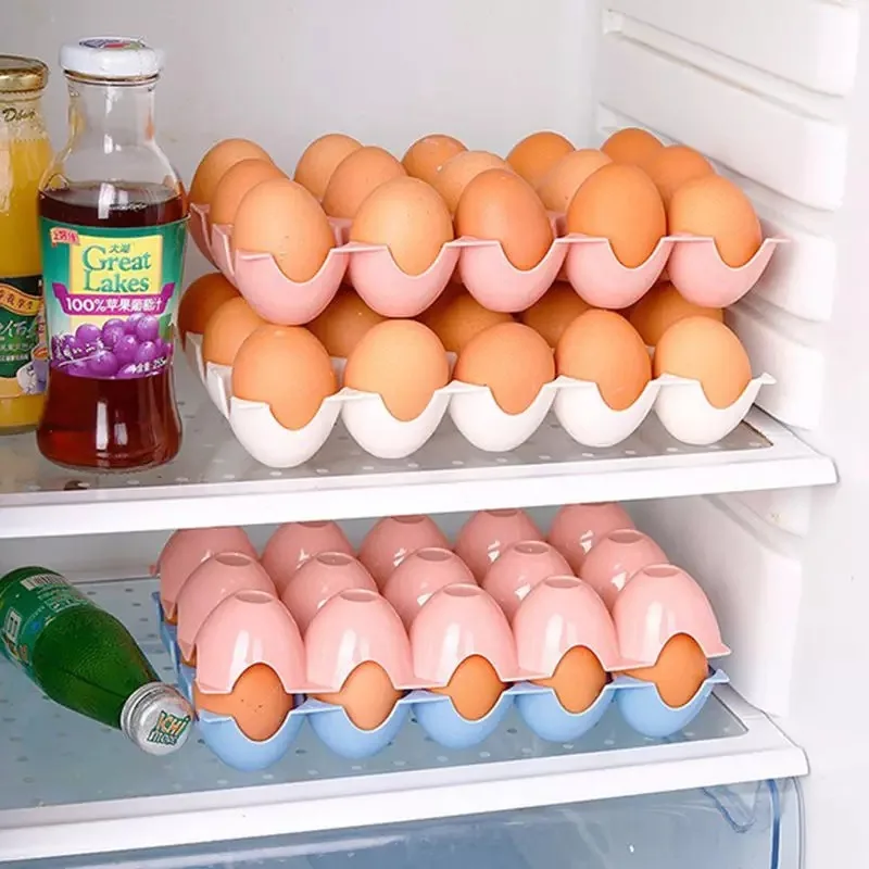 Household Egg Organiser Fridge Refrigerator Storage Box Organizer Kitchen Egg Holder Tray Fridge Food Eggs Box Kitchen Gadgets