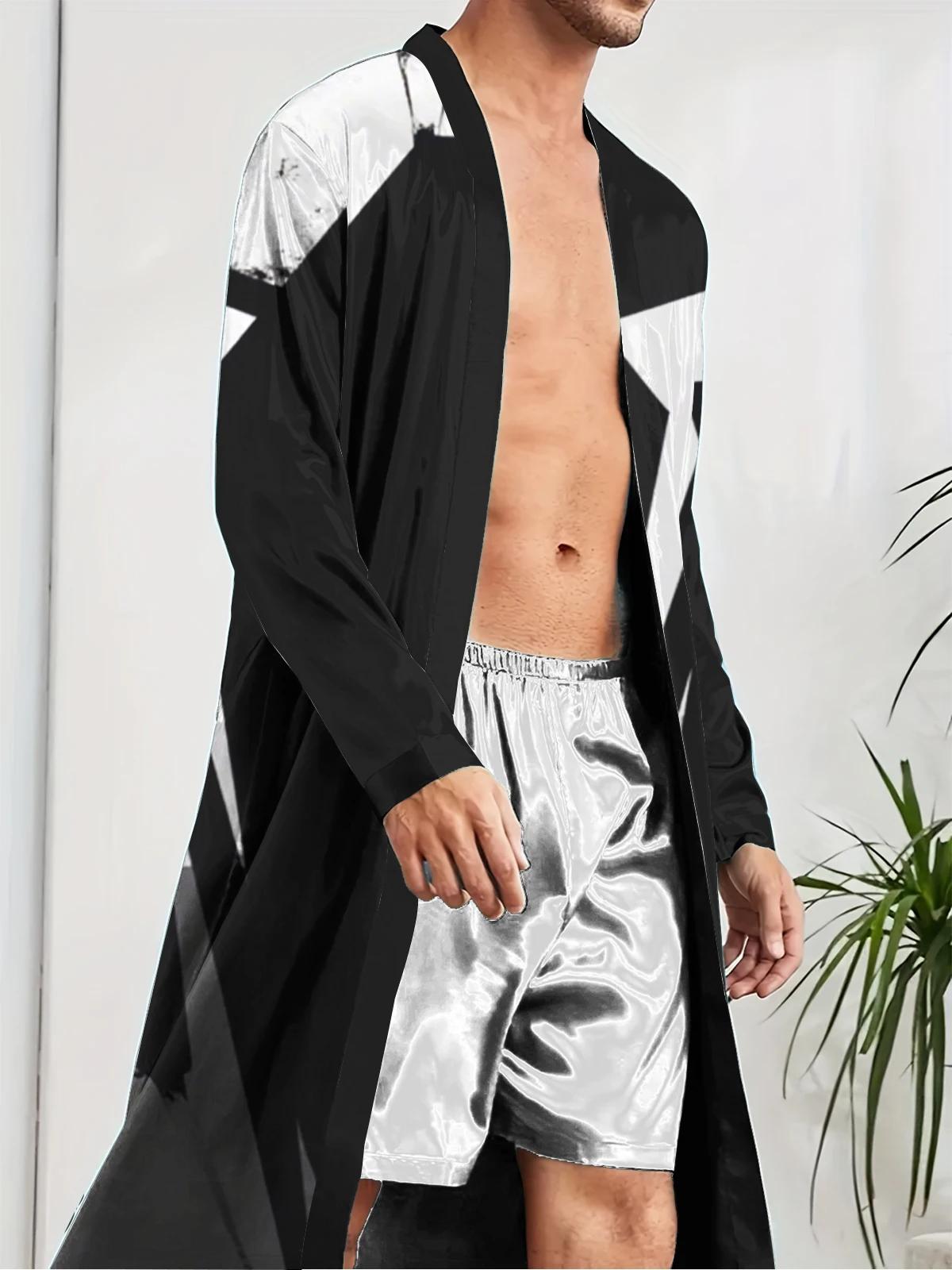 1pcs Men's Robes 2026 Spring/Summer 3D Printed bath robe Robes Sleepwear Breathable sleepwear dressing gown Graphic