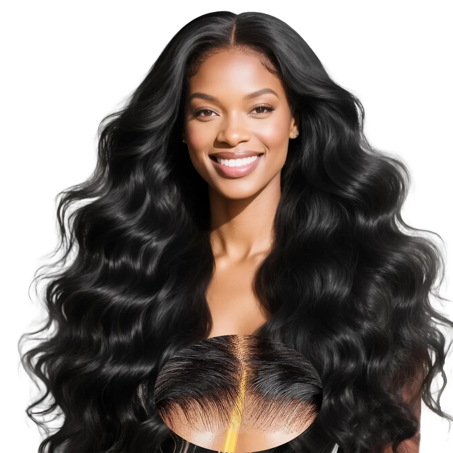 28 بوصة غلويليس الباروكات شعر الإنسان قبل قطعها قبل قطع 250% الكثافة الدانتيل الجبهة الباروكات شعر الإنسان الجسم موجة شعر مستعار للنساء السود #1