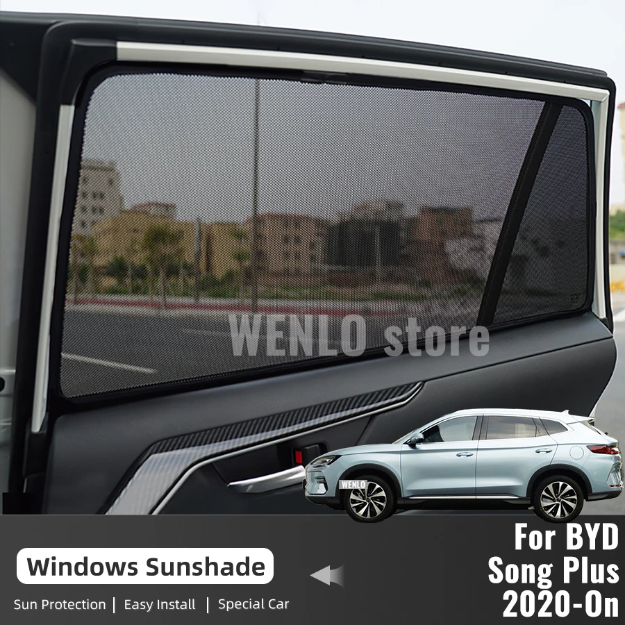 

For BYD Song Plus DM-i EV 2020-2023 Magnetic Car Sunshade Front Windshield Frame Curtain Rear Side Window Sun Shade Visor