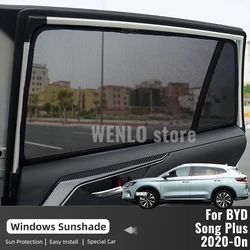 For BYD Song Plus DM-i EV 2020-2023 Magnetic Car Sunshade Front Windshield Frame Curtain Rear Side Window Sun Shade Visor
