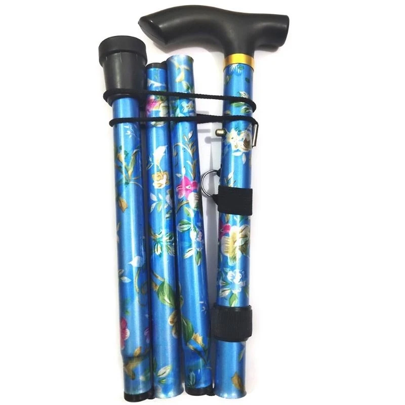 U2JD Walking Ultralight Adjustable Walking Cane Standing Folding Cane