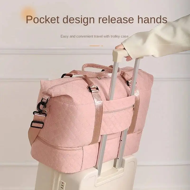 

2025 New Fashion Large Capacity Short Trip Business Trip Luggage Bag New Travel Bag Set Trolley Storage Bag