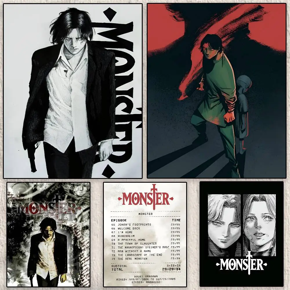 

Cool Classic Anime M-monster Poster Modern Waterproof HD Wall Art Decal Self-Adhesive Aesthetic Decor for Home Living Room Bedro