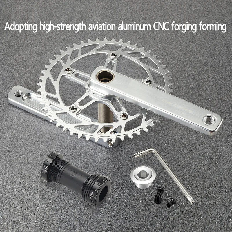 

Road Bicycle Crank Crankset, Folding Bike Single Disc, Aluminum Alloy, Gravel Straight, Mounted, GXP Disc