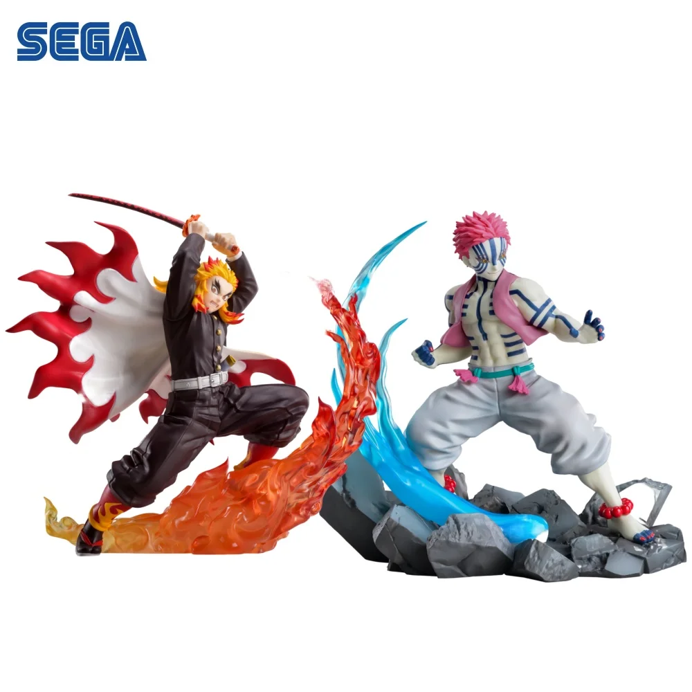 Sega Demon Slayer Anime Rengoku Kyoujurou & Akaza Kimetsu No Yaiba Xross Link Action Figures Model Figurine Original Figuarts