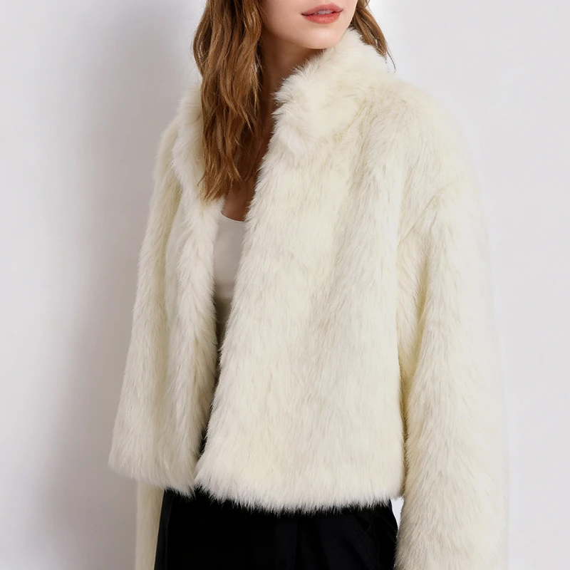 

Женское зимнее теплое пальто из искусственного меха, модная роскошная вечерняя куртка для женщин, новинка, женская одежда