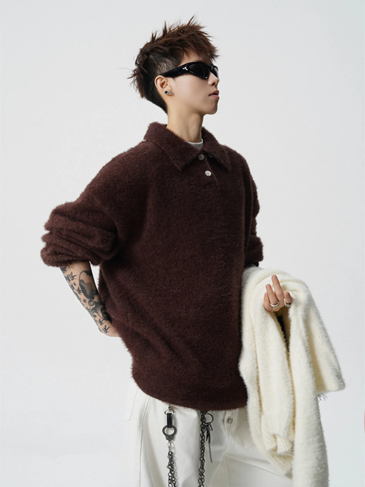 

Мягкий вязаный свитер из кашемира для мужчин, зимний, модный, в университетском стиле, высокого качества, с длинным рукавом, на пуговицах, теплый базовый джемпер