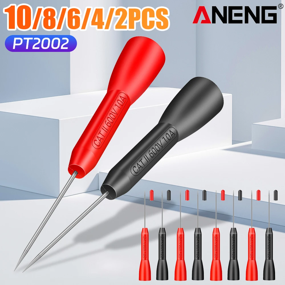 ANENG PT2002 2-10CPS 1mm Pin Non Destructive Multimeter Test Probe Insulation Piercing Needle 10A 600V For 2mm Test Lead