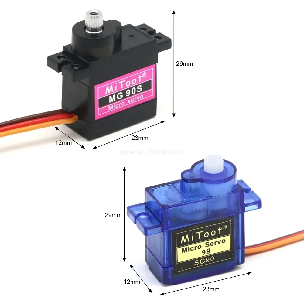 Servo engranaje de Metal para modelo de helicóptero, barco para Arduino Esp32, avión de juguete, modelos de helicóptero de ala fija 360 Sg90 Mg90s