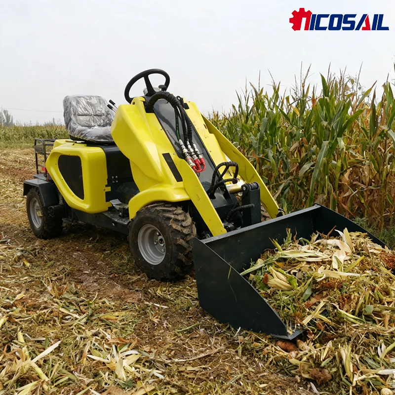 سعر المصنع 1 طن جرافة انزلاقية 3-عجلة زاحفة صغيرة مع دلو أمامي مرفق علبة التروس المحرك خصم كبير شحن مجاني