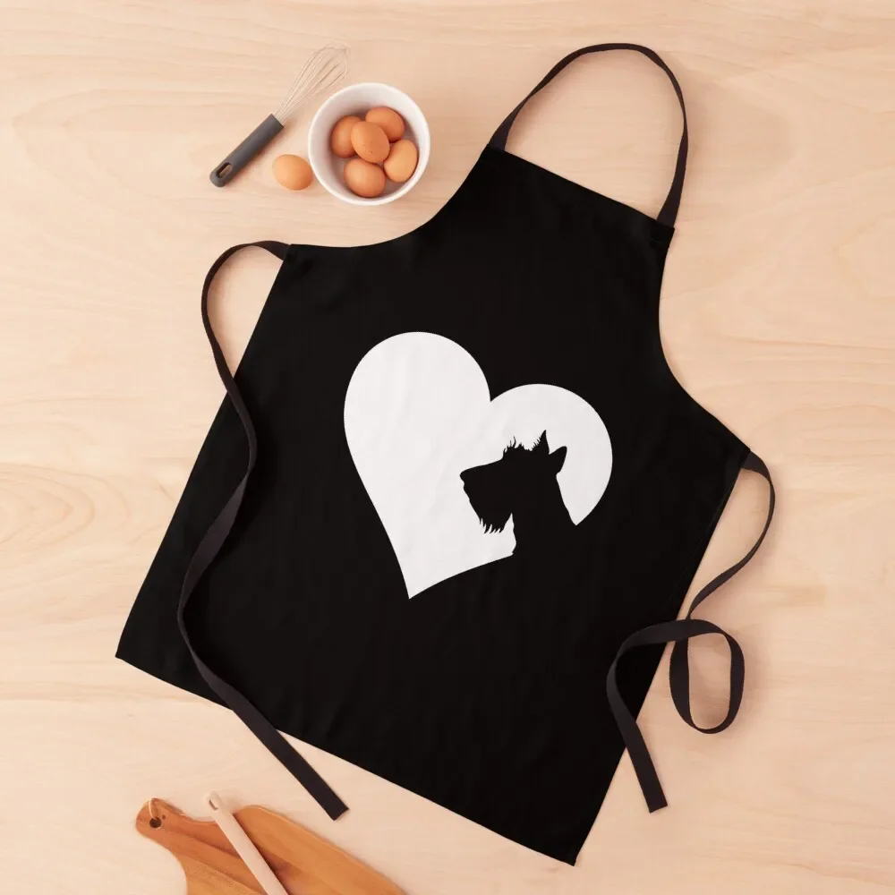 The Heart of the Scottish Terrier Lover Apron For Kitchen Women Men kitchen barber uniform Apron