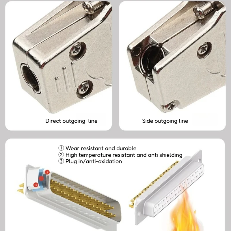 RS232 DB37 DB50 DB62H Soldering Serial Port Connector Metal D-SUB DB8W8 DB13W6 DB 21W4 DB 25W3 Plug Male Female Wiring Plug view 3