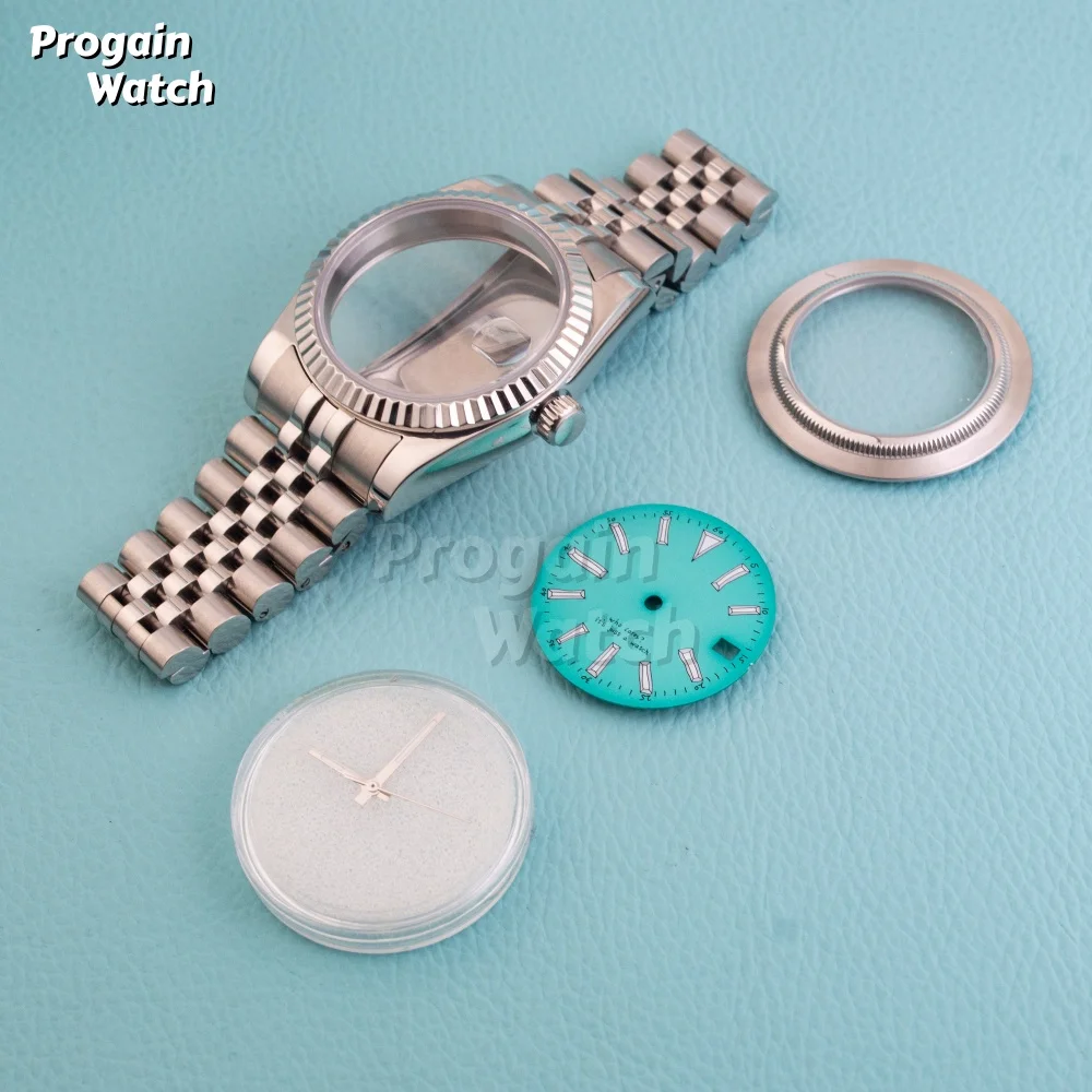 36mm/39mm Watch Case Bracelet Sapphire Glass Case NH35 Watchase Dial Hands 20mm Stainless Steel Strap For Datejust NH35 NH36