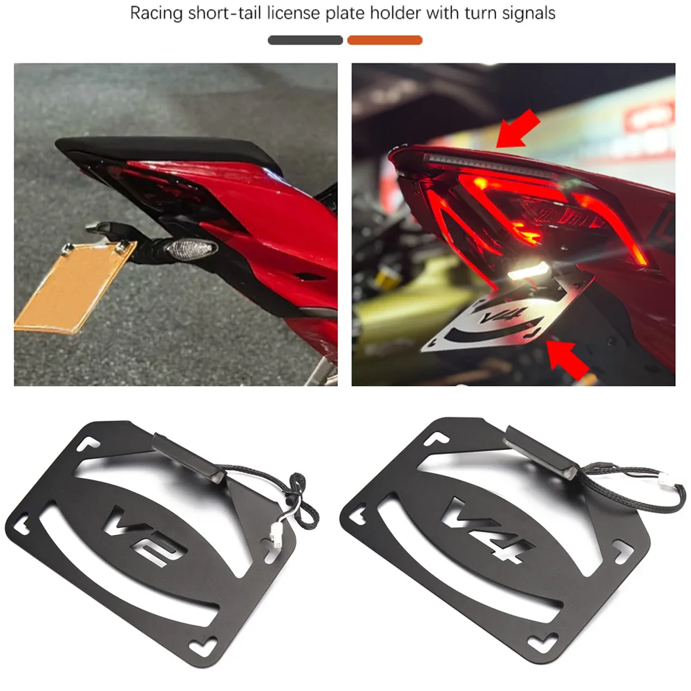 License Plate Holder Motorcycle Rear Tail Tidy Turn Signal Integrated For Ducati Panigale V2 V4 V4S Streetfighte V4 V2 2025