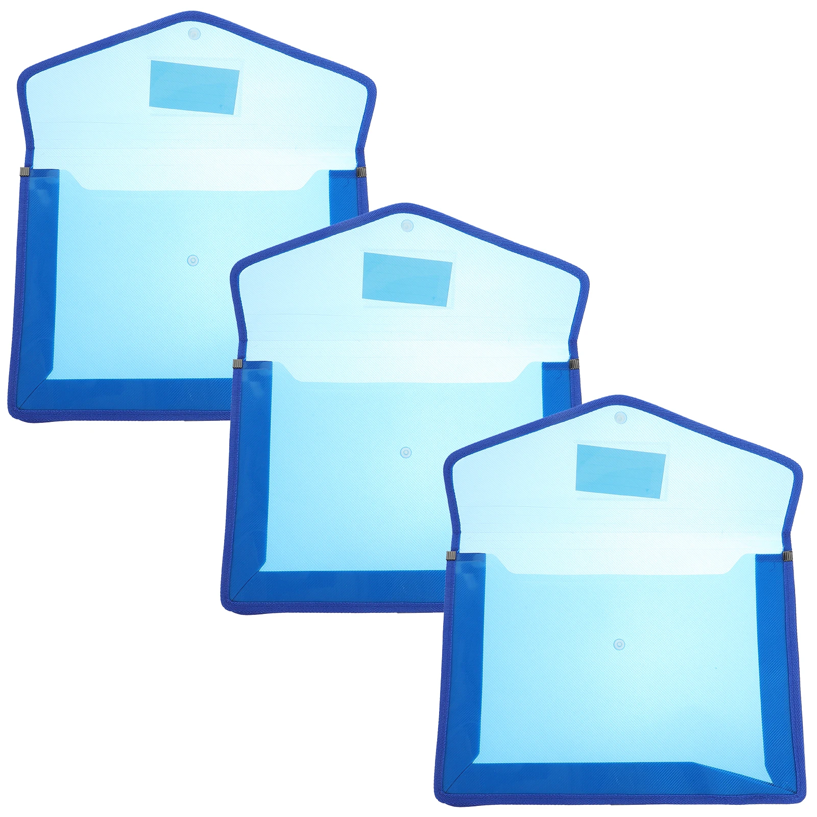 

3pcs Waterproof File Wallet Heavy Duty A4 Document Holder Clear Plastic Folder Bag Snap Button Closure Portable Organizer Case