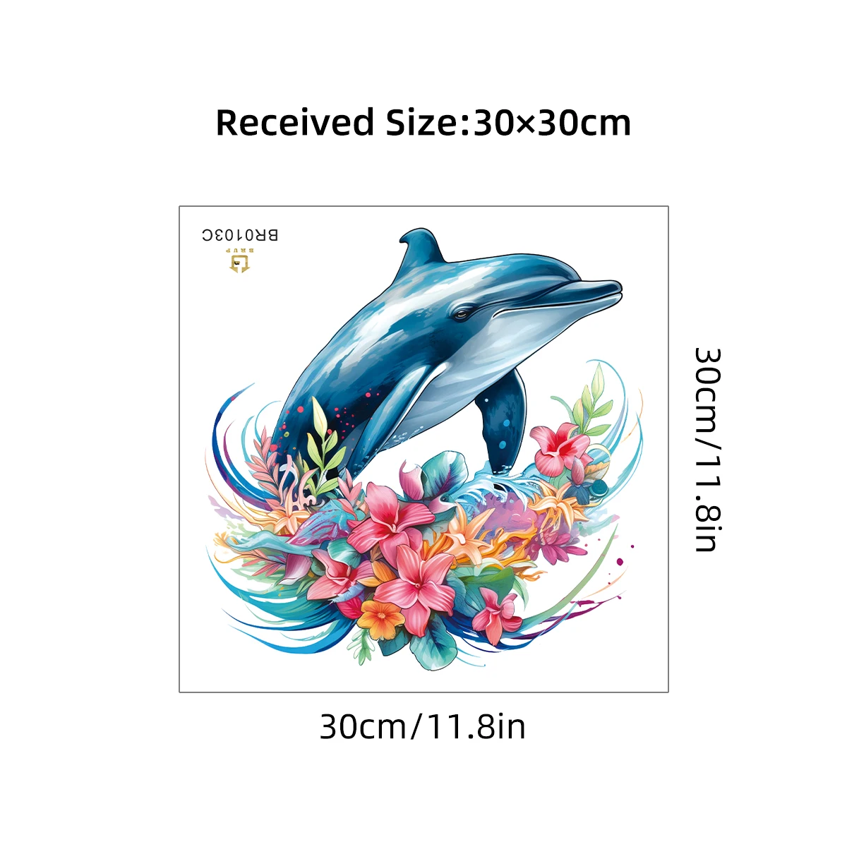 1Pc Watercolour Flower Dolphin Wall Stickers for Toilet Bathroom Home Decor Bedroom Wall Decals Children Room Living Room DIY