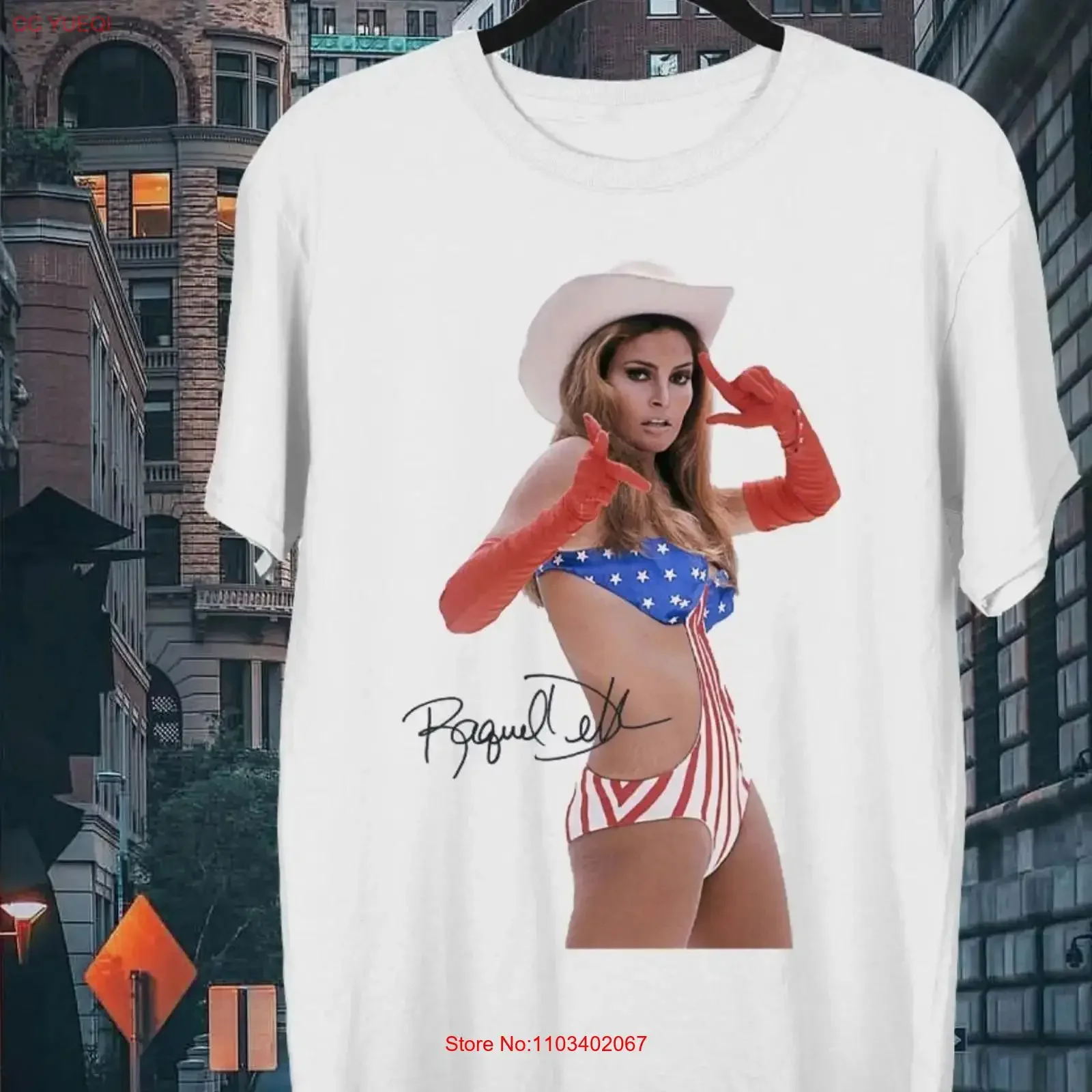 Camiseta de Moda Vintage Lavada Estilo Streetwear de Raquel Welch, Blanca, Tallas S-5XL, para Uso Diario