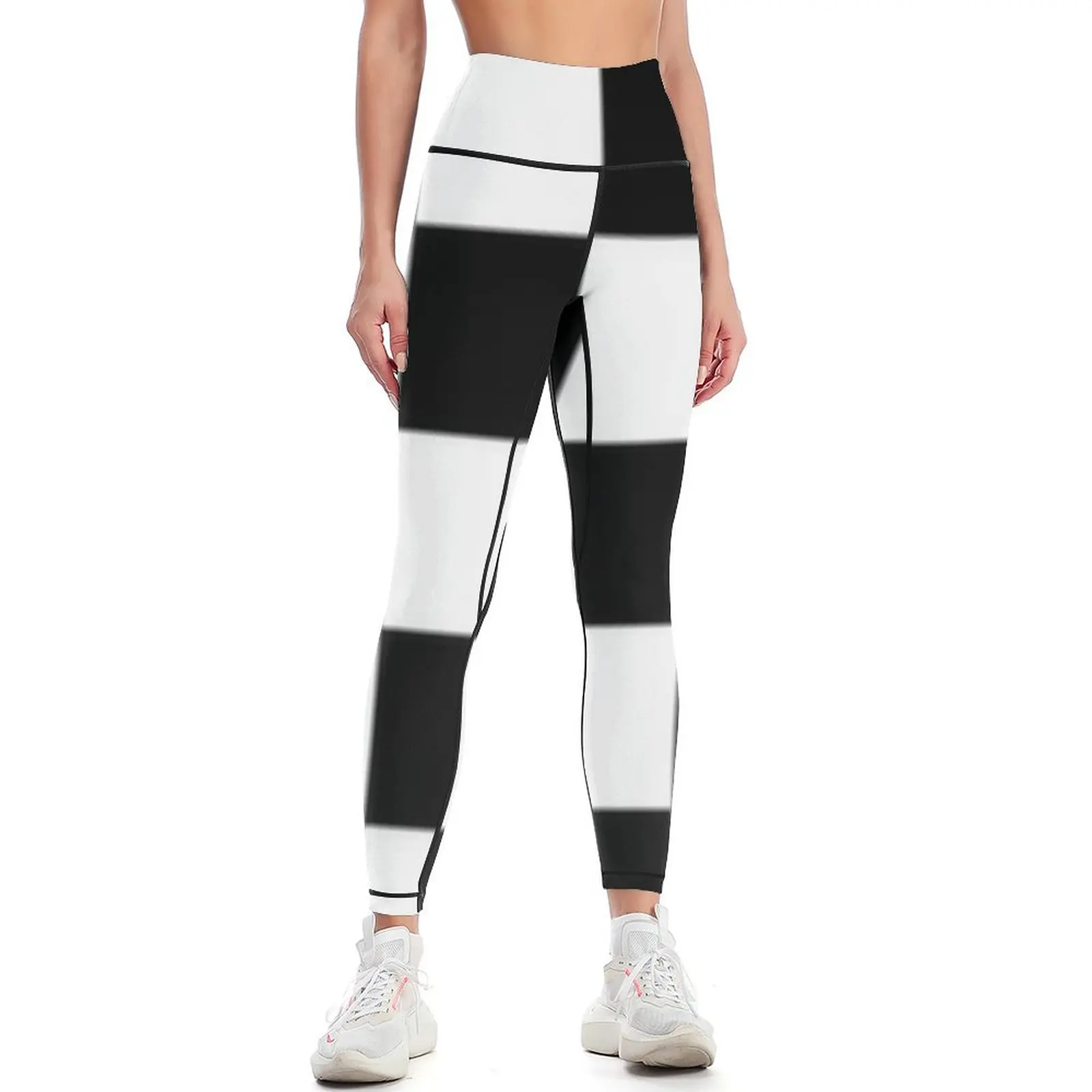 

Black and White Checkered board print Leggings Women's sportswear Golf wear harem pants for fitness Womens Leggings