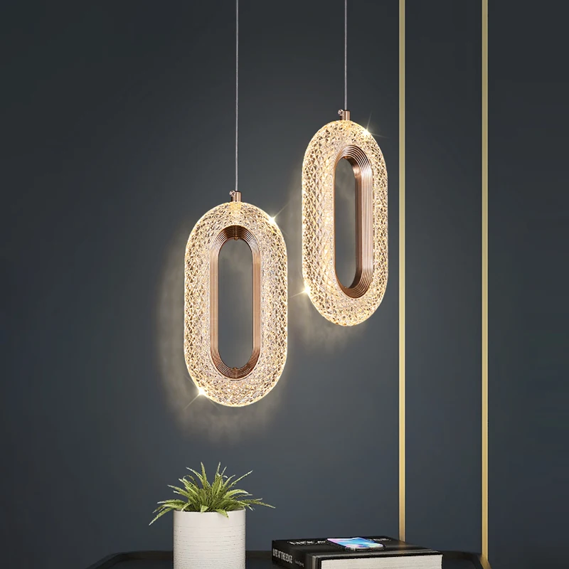

Bedroom Bedside Pendant Light Elliptical Nordic Personality Light Luxury Designer Art Restaurant Bar Lighting 2025 New Model