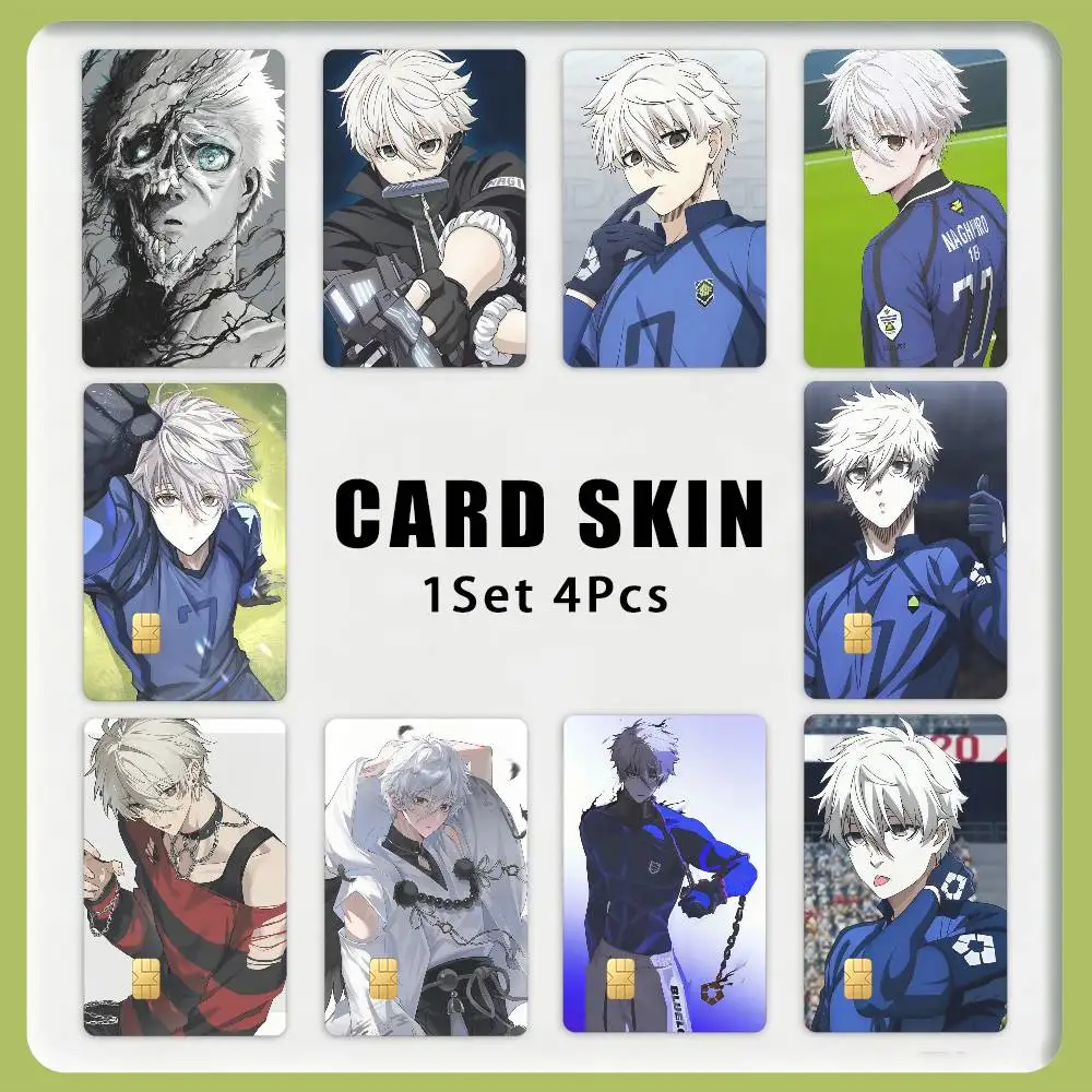 Cute Boy N-Nagi S-Seishiro 1Set 4Pcs Card Skin Stickers, Waterproof Decorative Film for Credit Debit Bank Bus IC Cards