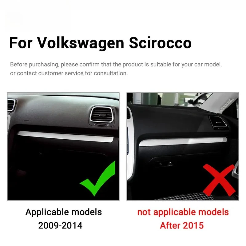 Carbon Fiber Dashboard Trim For Volkswagen Scirocco 2009 2010 2011 2012-2014 Passenger Side Co-Pilot Decor Strip Cover Sticker