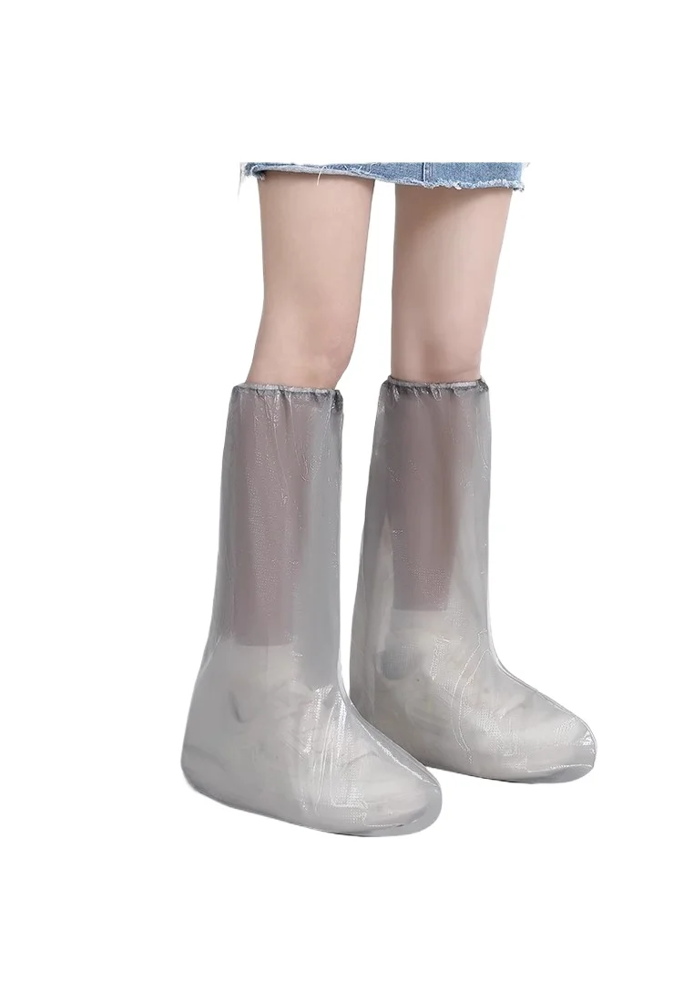 

Disposable rain shoe cover thickened non-slipand wear-resistant adult tall tube portable outdoor rainy day waterproof foot cover