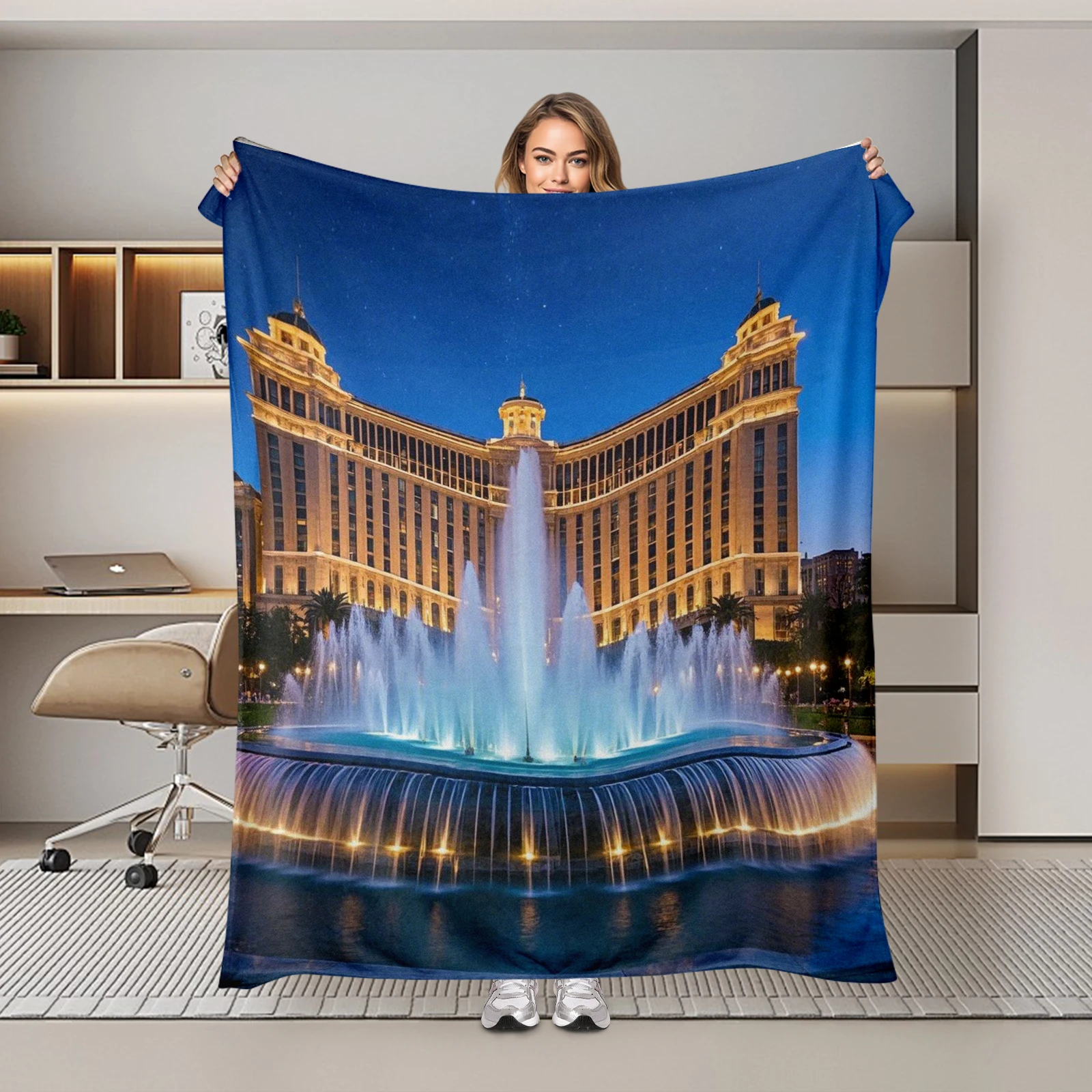 Us Attractive Bellagio Hotel Fountains Blanket Keeps Your Family Warm In Winter Or Fall Highlighting Home Decor