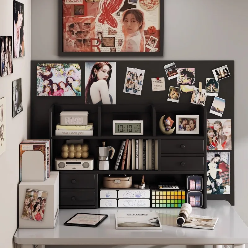 

Desktop Shelves Desktop Solid Wood Bookshelves Student Desk Storage Shelves Office Vertical Multi-layer Small Bookcase