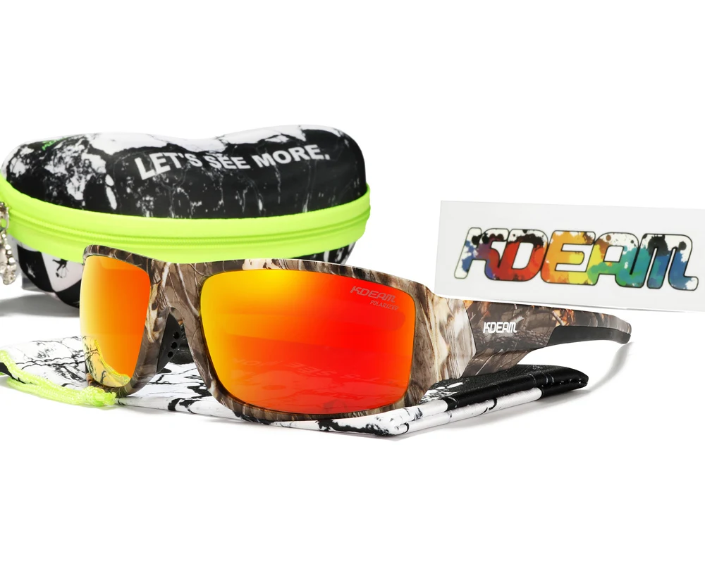 KDEAM Leistung Polarisierte Sonnenbrille Für Männer Druck Muster Design Rahmen Gläser Durchlässigkeit Cat.3 männer Sport Brille – Detail 26